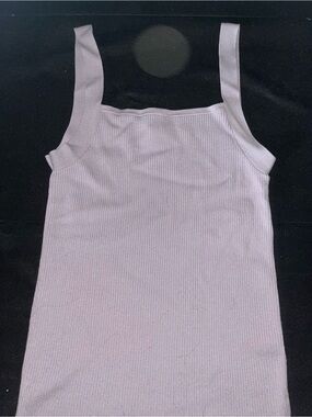 Nine West Lavender Ribbed Square-Neck Tank